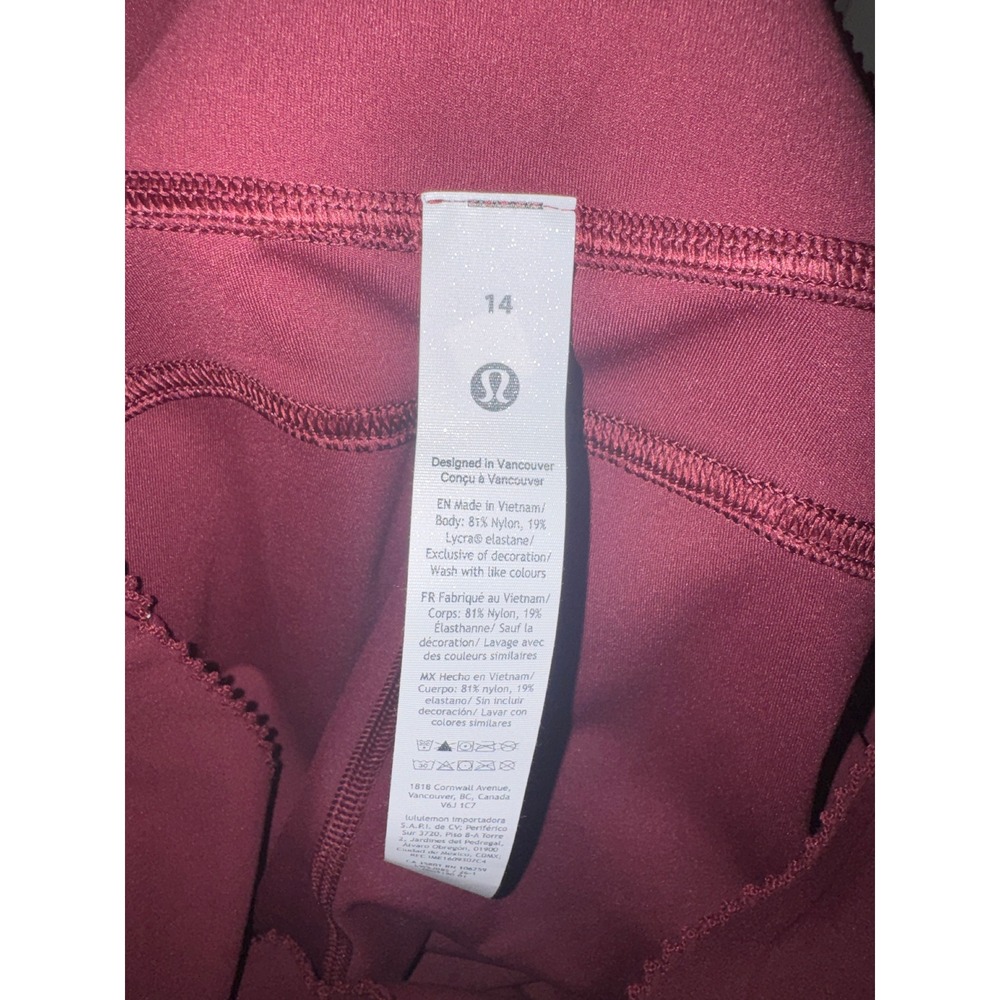 Lululemon Groove No Line HR Tight 25" Heart Edition in Burgundy Bay Size 14 NWT - Picture 5 of 7